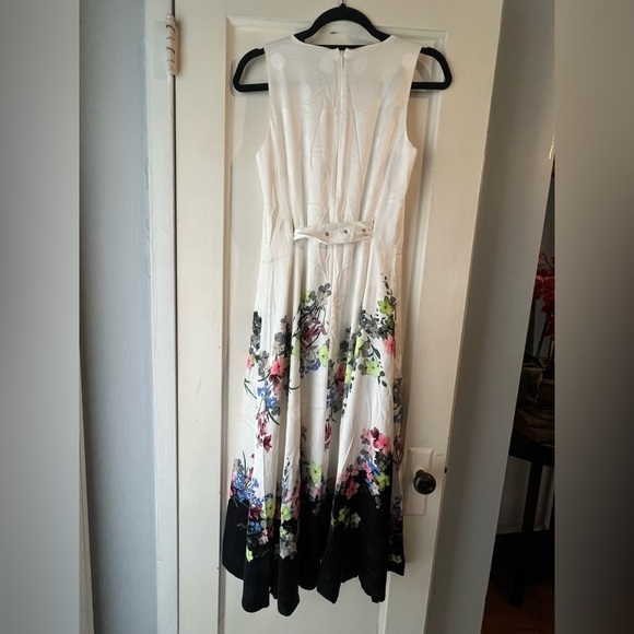 Ted Baker Floral Midi Dress - White and Black - Picture 15 of 16